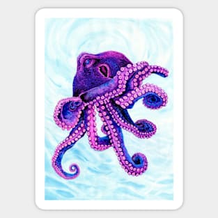 Water Lady Octopus with background Sticker